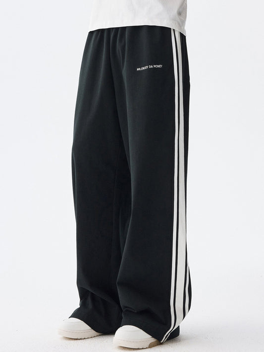 MEDM Side Striped Wide Leg Sweatpants