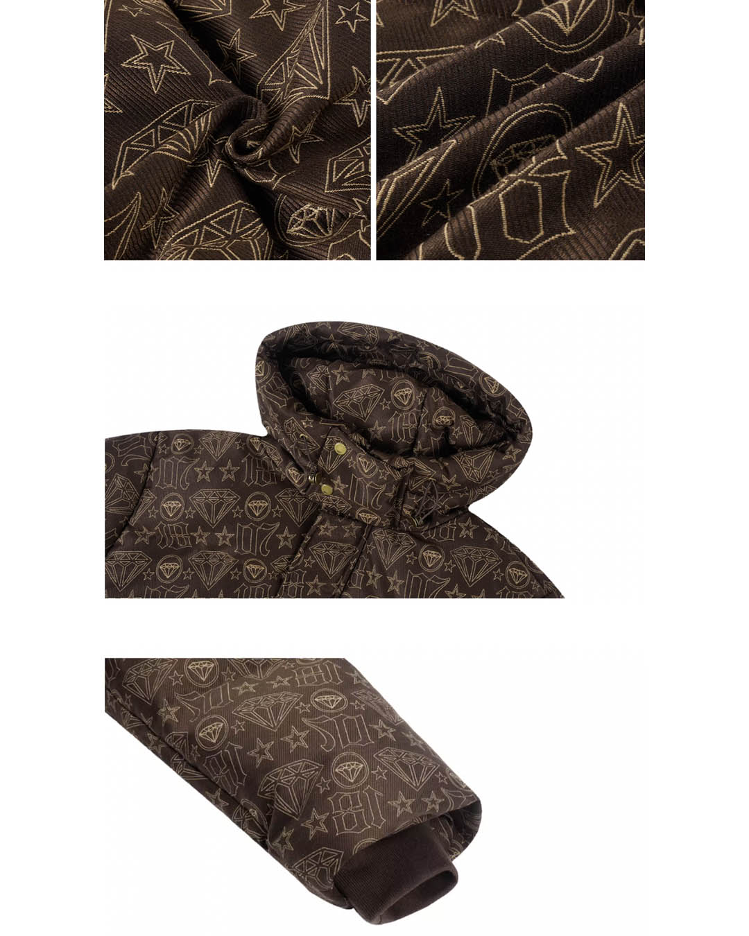 1807 Customized Full Logo Jacquard Down Jacket