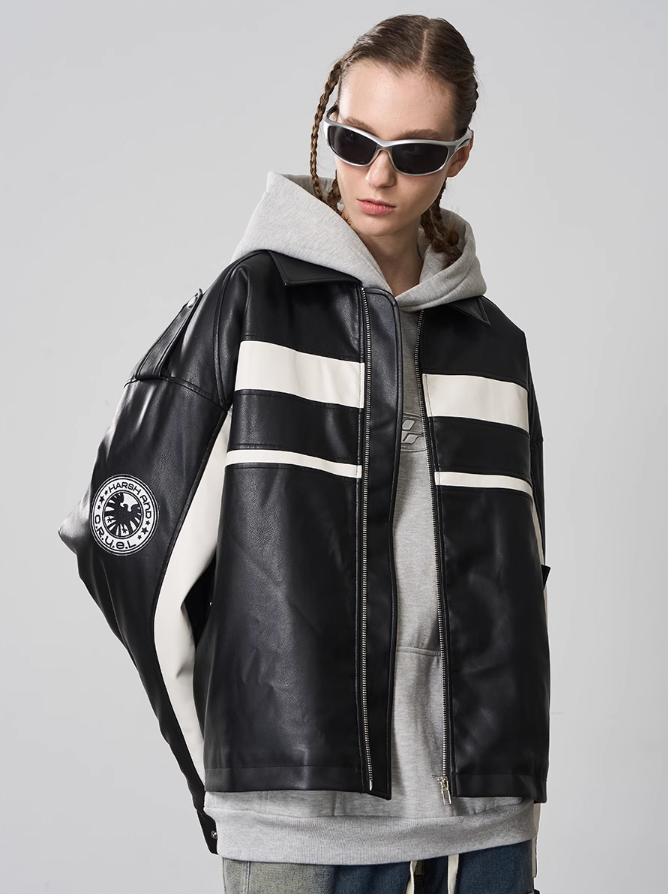 Harsh and Cruel Stitching Leather Motor Jacket