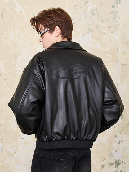 Harsh and Cruel Contrasting Color Stitching Leather Jacket