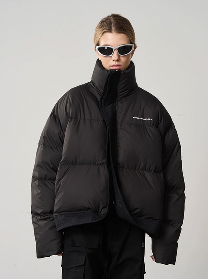 Harsh and Cruel Stand Up Collar Round Down Jacket