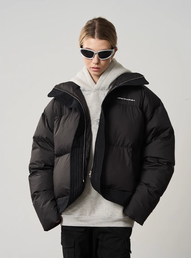 Harsh and Cruel Stand Up Collar Round Down Jacket