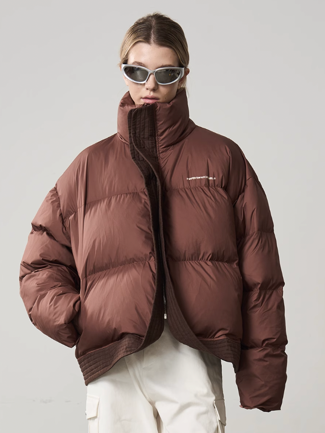 Harsh and Cruel Stand Up Collar Round Down Jacket