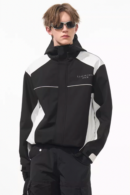 Harsh and Cruel Waterproof Contrast Splicing Hooded Jacket