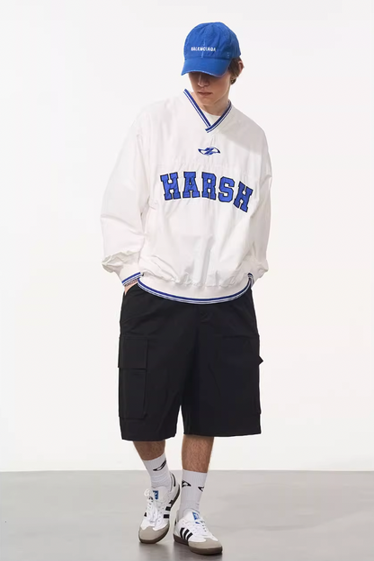 Harsh and Cruel V-Neck Embroidered Baseball Jersey