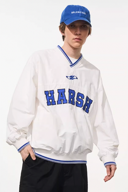 Harsh and Cruel V-Neck Embroidered Baseball Jersey