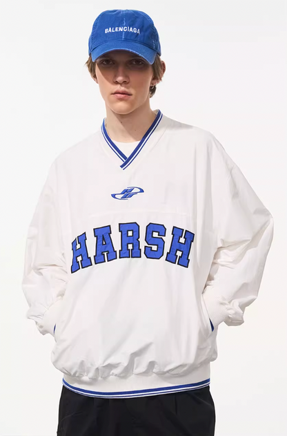 Harsh and Cruel V-Neck Embroidered Baseball Jersey