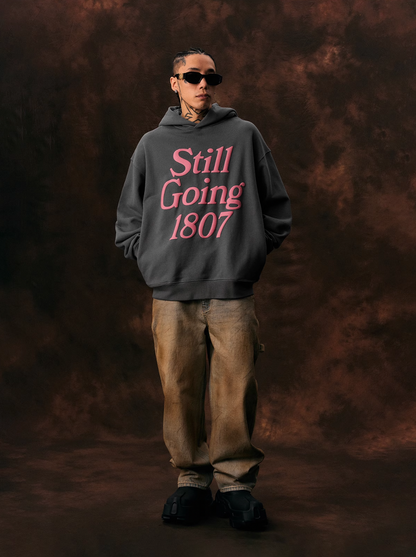 1807 STILL GOING Foam Print Hoodie