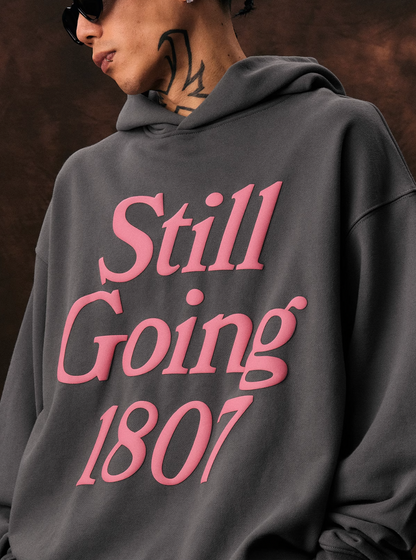 1807 STILL GOING Foam Print Hoodie