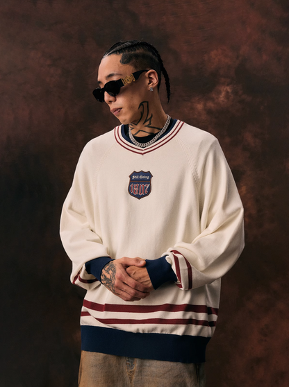 1807 Embroidered Chapter Hockey Knit Sweater