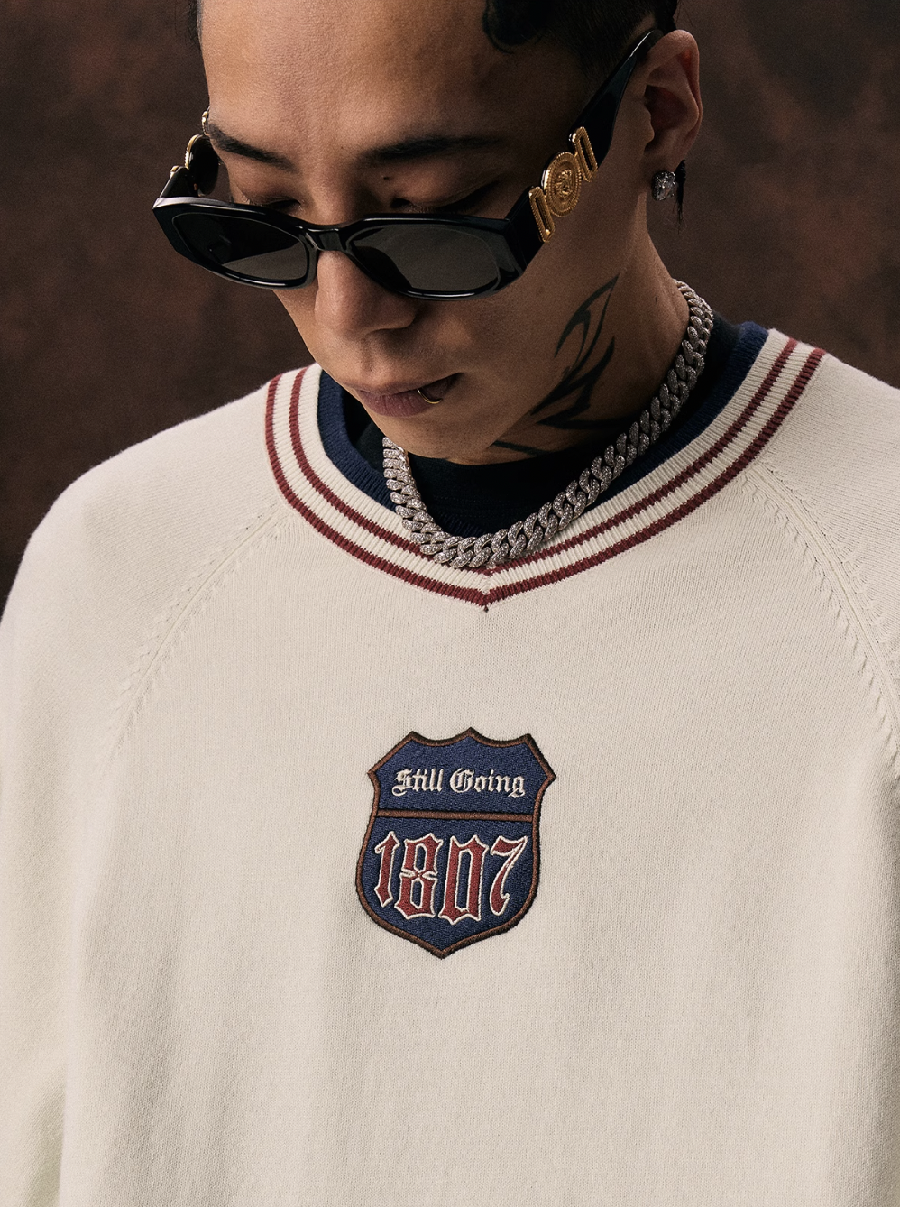 1807 Embroidered Chapter Hockey Knit Sweater