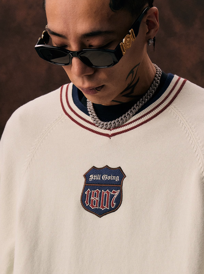 1807 Embroidered Chapter Hockey Knit Sweater