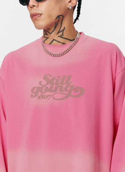 1807 STILL GOING Printed Vintage Aged Long Sleeve Tee