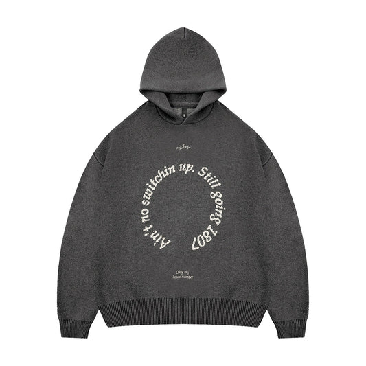 1807 Round Font Knit Hoodie