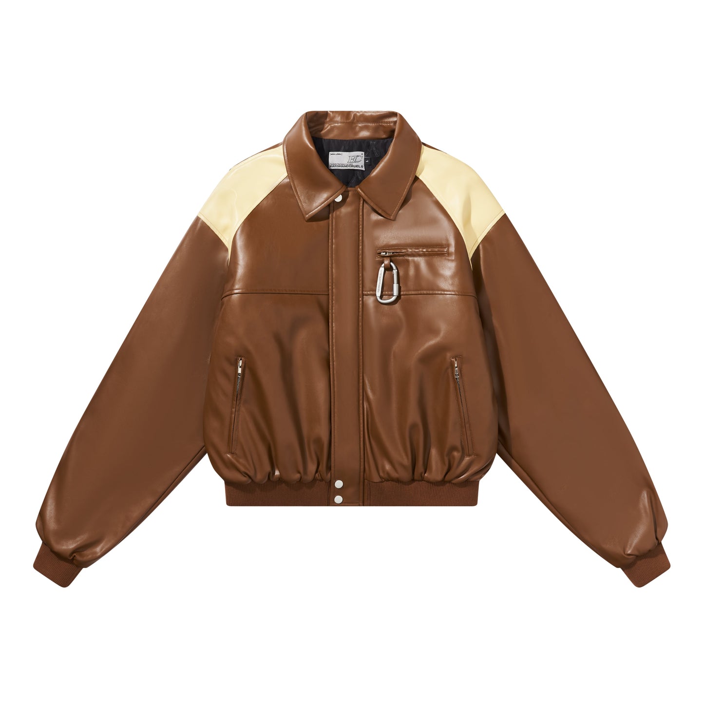 Harsh and Cruel Contrasting Color Stitching Leather Jacket