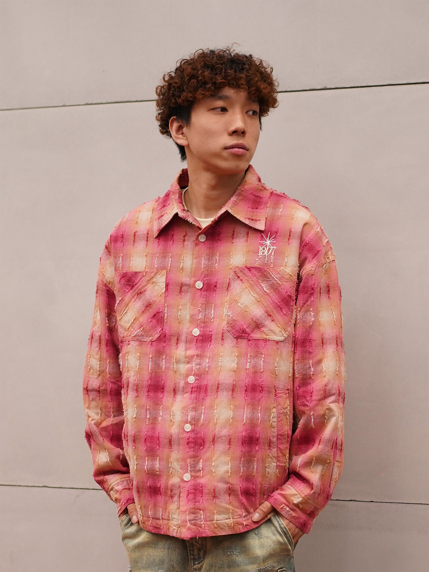 1807 STILL GOING Star Plaid Long Sleeve Shirt