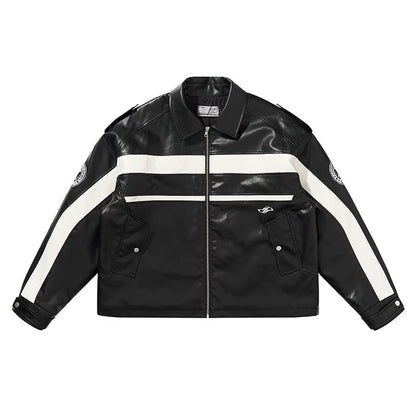 Harsh and Cruel Stitching Leather Motor Jacket