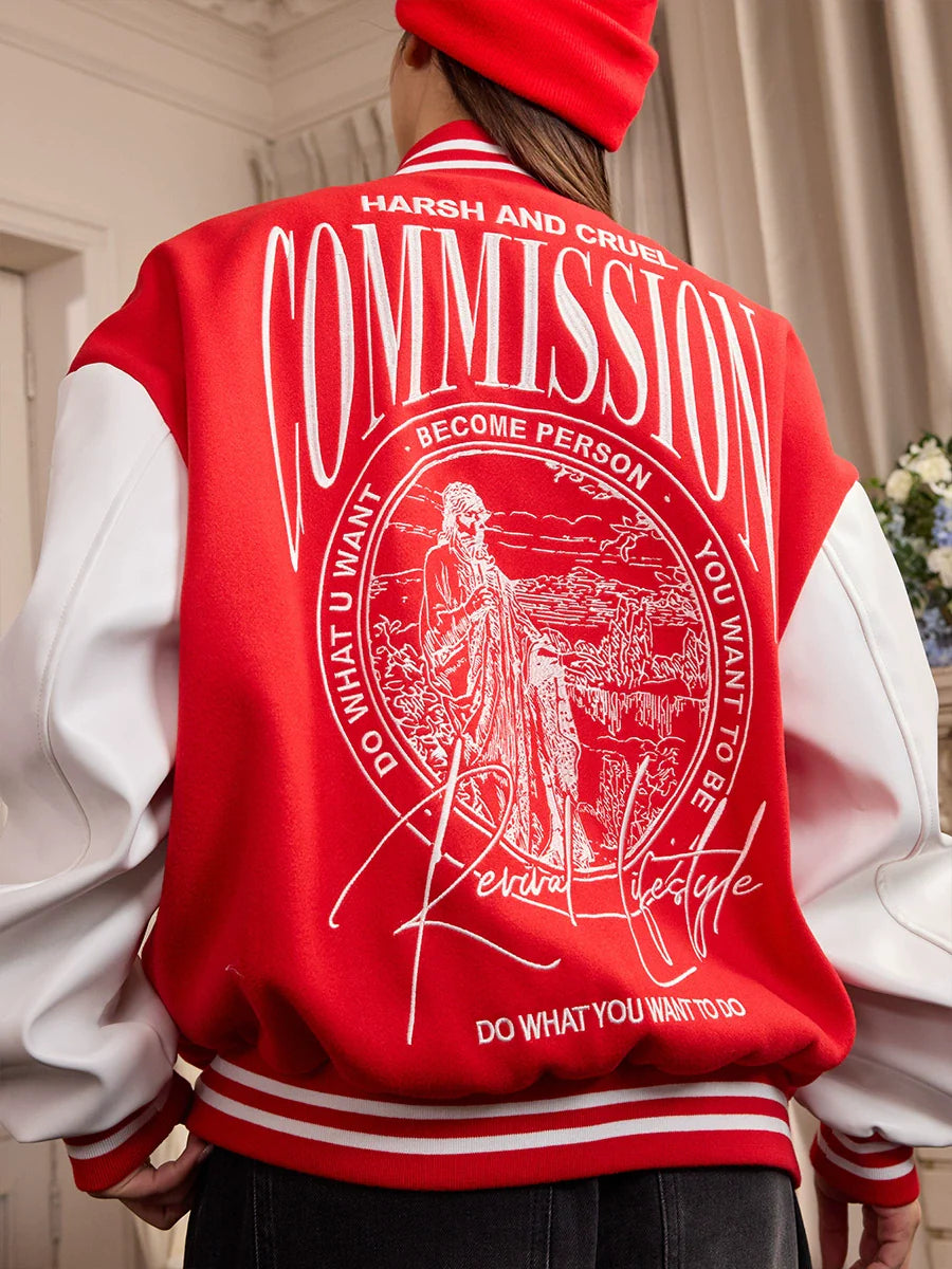 Harsh and Cruel Commission Embroidered Varsity Jacket