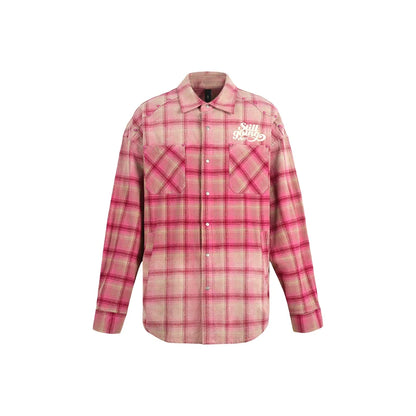 1807 Flannel Brushed Onyx Buttoned Plaid Long Sleeve Shirt