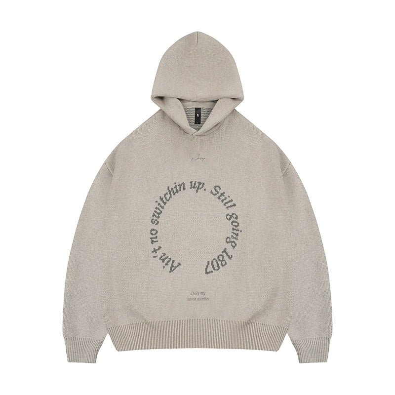 1807 Round Font Knit Hoodie