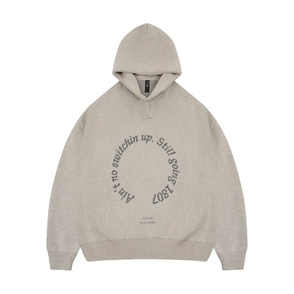 1807 Round Font Knit Hoodie