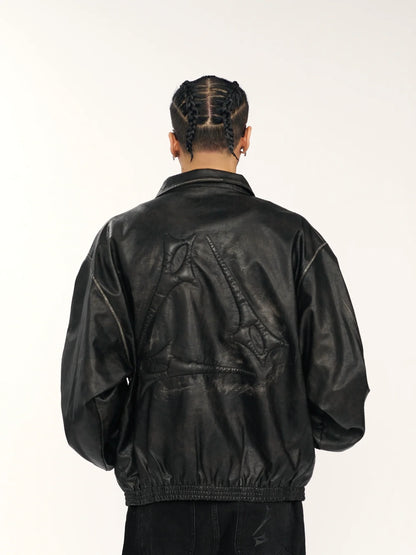 1807 Washed Leather Coach Jacket