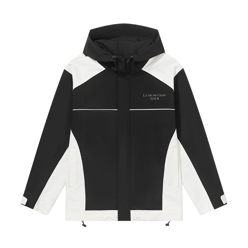 Harsh and Cruel Waterproof Contrast Splicing Hooded Jacket