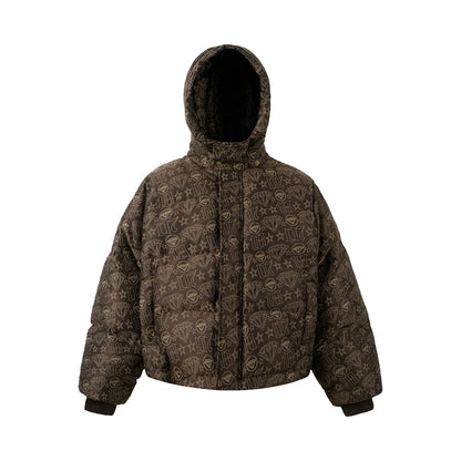 1807 Customized Full Logo Jacquard Down Jacket