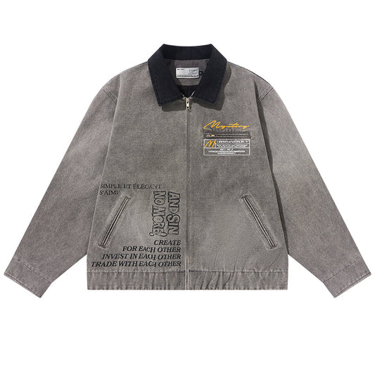 Harsh and Cruel Washed Retro Printed Jacket