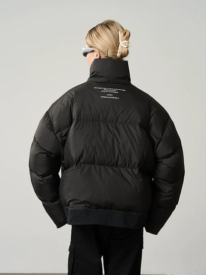 Harsh and Cruel Stand Up Collar Round Down Jacket