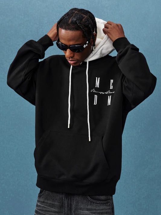 MEDM Layered Look Color Block Hoodie