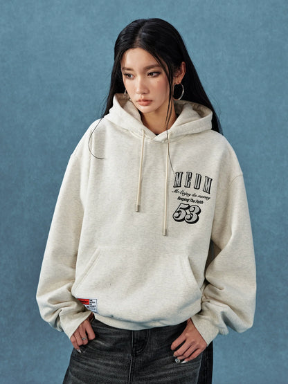 MEDM Rhinestone Star Logo Embroidered Hoodie