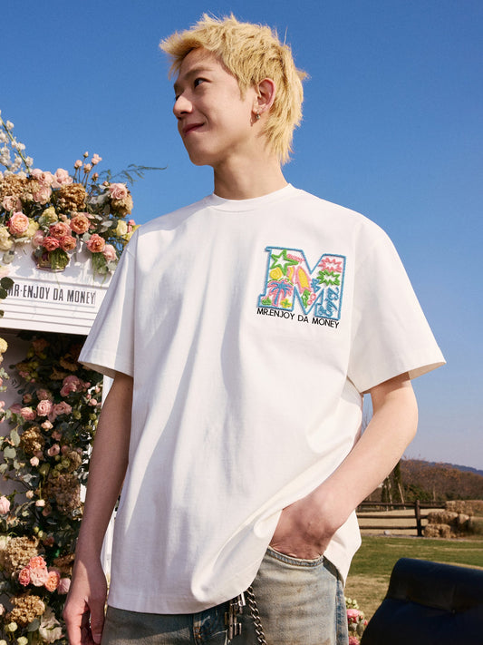 MEDM Coconut Star Embroidered M Label Tee